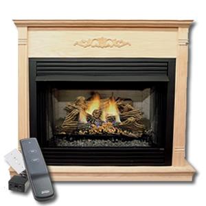 Complete Monessen Charred Timber 36" Fireplace Package
